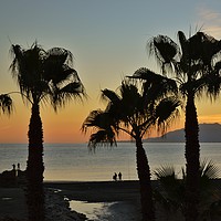 Buy canvas prints of Sunset over Malaga by Brian Pearce