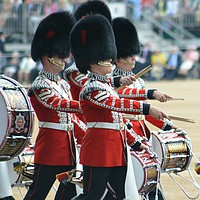 Buy canvas prints of The Queens Guard Band by Brian Pearce