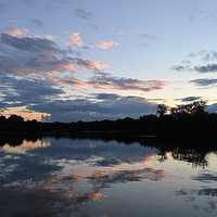 Buy canvas prints of Reflections at Thatcham Lakes by Brian Pearce