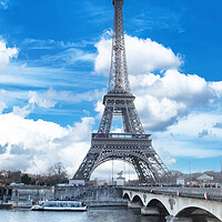 Buy canvas prints of Eiffel Tower located in capital city of Paris, France with Seine by Thomas Baker