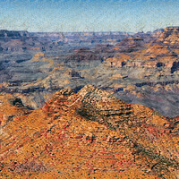 Buy canvas prints of Digital painting of a scenic Grand Canyon during late summer sea by Thomas Baker