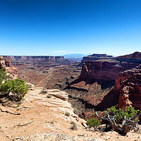 Buy canvas prints of Grand Canyon with ground trail in lower valley  by Thomas Baker