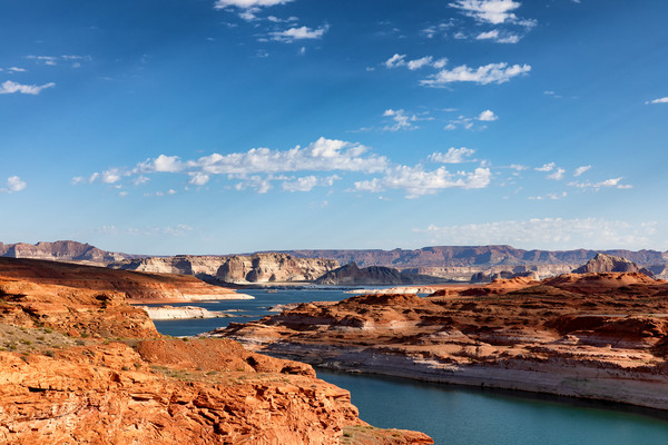 Colorado river with Lake Powell in Arizona during  Picture Board by Thomas Baker