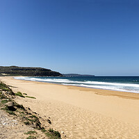 Buy canvas prints of Walkway along empty beach in Sidney Australia coas by Thomas Baker