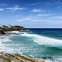 Buy canvas prints of Cliffs along empty beach in Sidney Australia coast by Thomas Baker