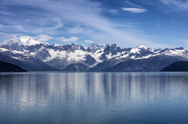 Wide view of Alaska Glacier bay landscape during l Picture Board by Thomas Baker