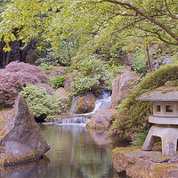 Buy canvas prints of japanese zen garden in portland by sharon hitman