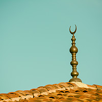 Buy canvas prints of Islamic Religion Crescent Moon Sign On Mosque by Radu Bercan