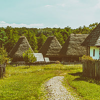 Buy canvas prints of Old Romanian Village View In Romania by Radu Bercan