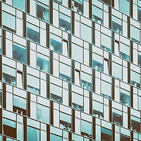 Buy canvas prints of Business Building Windows Abstract Detail by Radu Bercan