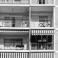 Buy canvas prints of Common Apartament Building Block Exterior Facade by Radu Bercan