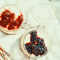 Buy canvas prints of Jars Of No Bake Cheesecake With Blueberry And Stra by Radu Bercan
