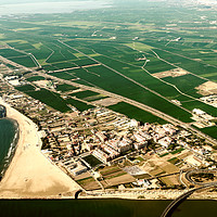 Buy canvas prints of Aerial Photo Of Valencia City Surrounding Area In  by Radu Bercan