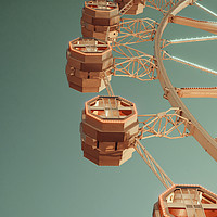 Buy canvas prints of Giant Ferris Wheel In Fun Park On Night Sky by Radu Bercan