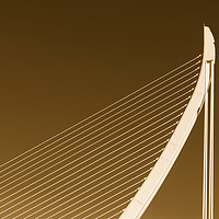 Buy canvas prints of White Abstract Bridge Structure On Blue Sky by Radu Bercan