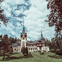 Buy canvas prints of Neo-Renaissance Peles Castle Built In 1873 In Carpathian Mountai by Radu Bercan