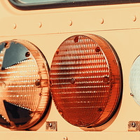 Buy canvas prints of Stop Lights On American School Bus by Radu Bercan