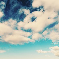 Buy canvas prints of White Soft Clouds On Blue Turquoise Sky by Radu Bercan