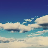 Buy canvas prints of White Soft Clouds On Blue Turquoise Sky by Radu Bercan