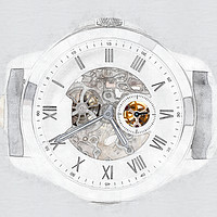 Buy canvas prints of Mechanical Watch Concept With Visible Mechanism by Radu Bercan