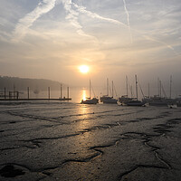 Buy canvas prints of Sunrise on the Medway at Upnor by Rob Lucas
