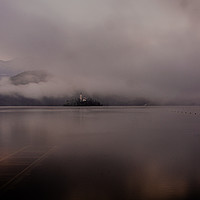 Buy canvas prints of Misty Morning Lake Bled Slovenia by Rob Lucas