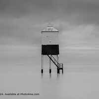 Burnham On Sea Lower Lighthouse Black and White Sand and Sea Picture