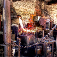 Buy canvas prints of The Forge - Chain making at the Forge by Catchavista 