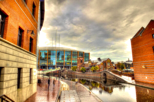 Birmingham's Enchanting Canal-side Dusk Charm Picture Board by Catchavista 