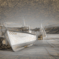 Buy canvas prints of Fishing boat at Nefyn by Catchavista 
