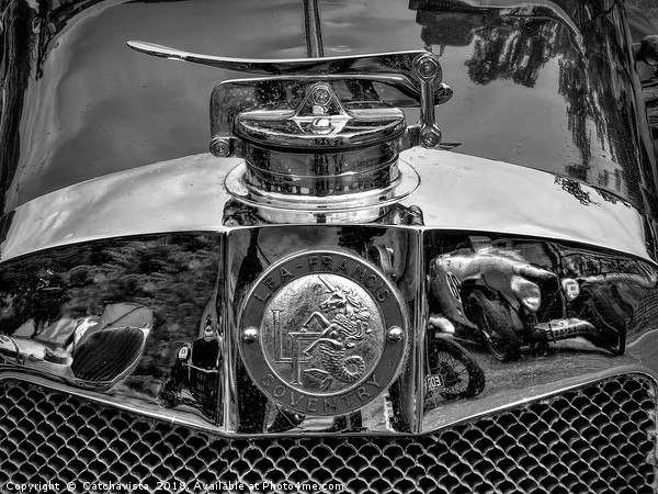 Lea Francis Radiator Cap - Monochrome Picture Board by Catchavista 