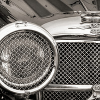 Buy canvas prints of Vintage Car Grille - Black and White by Catchavista 