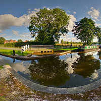 Buy canvas prints of Keepers Lock Canal Scene by Catchavista 