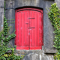Buy canvas prints of red door on wall by Massimo Lama