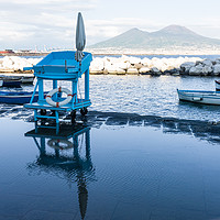 Buy canvas prints of Vesuvius on boat backround by Massimo Lama