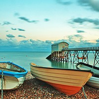 Buy canvas prints of Selsey lifeboat station at sunset by Julian Paynter
