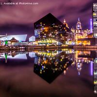 Buy canvas prints of Liverpool night lights by Kevin Elias