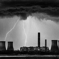 Buy canvas prints of Electric Fury Over Fiddlers Ferry by Kevin Elias