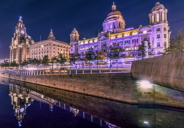 Three Graces of Liverpool Picture Board by Kevin Elias