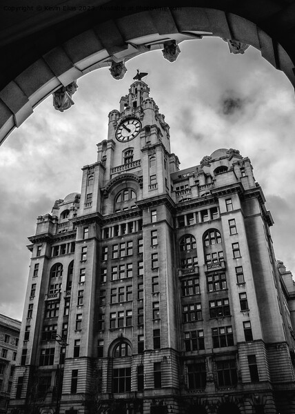 Iconic Liver Building Silhouette Picture Board by Kevin Elias