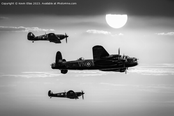 Iconic RAF Trio Soars in Sunlit Skies Picture Board by Kevin Elias
