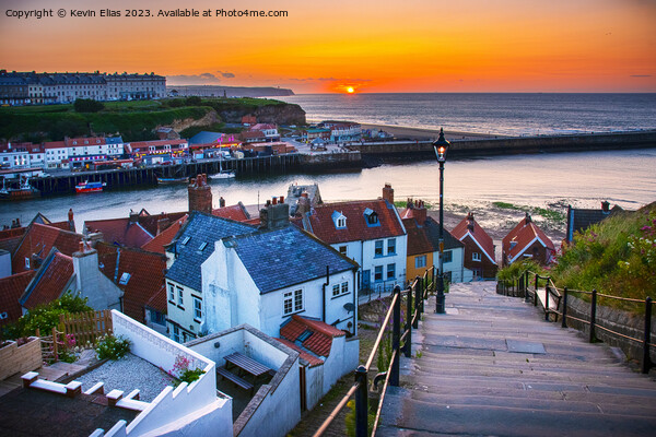 Enigmatic Whitby: A Sunset Symphony Picture Board by Kevin Elias