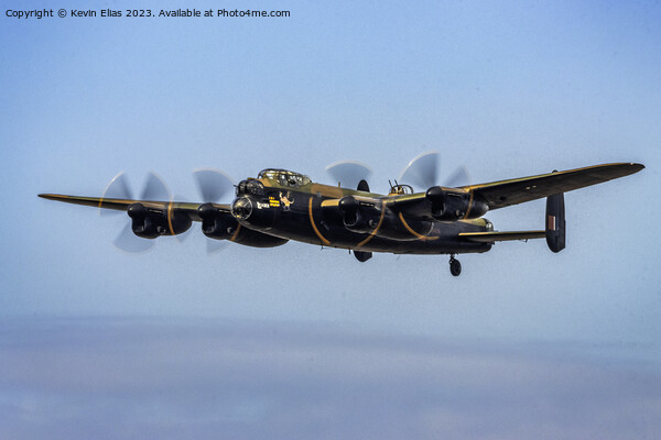 In Flight: Lancaster Bomber Above Sussex Picture Board by Kevin Elias