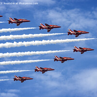 Buy canvas prints of Spectacular Red Arrows Aerial Ballet by Kevin Elias