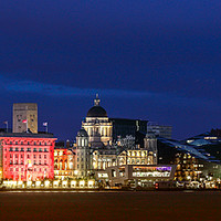 Buy canvas prints of Liverpool's Illuminated Waterfront Spectacle by Kevin Elias