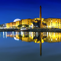Buy canvas prints of Illuminated Albert Dock, Liverpool by Kevin Elias
