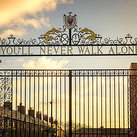 Buy canvas prints of BILL SHANKLY GATES AT ANFIELD STADIUM by Kevin Elias