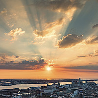 Buy canvas prints of LIVERPOOL SUNSET by Kevin Elias