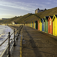 Buy canvas prints of Whitby beach huts by Kevin Elias