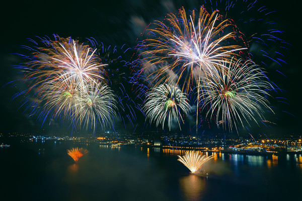River of Light firework display Picture Board by Kevin Elias